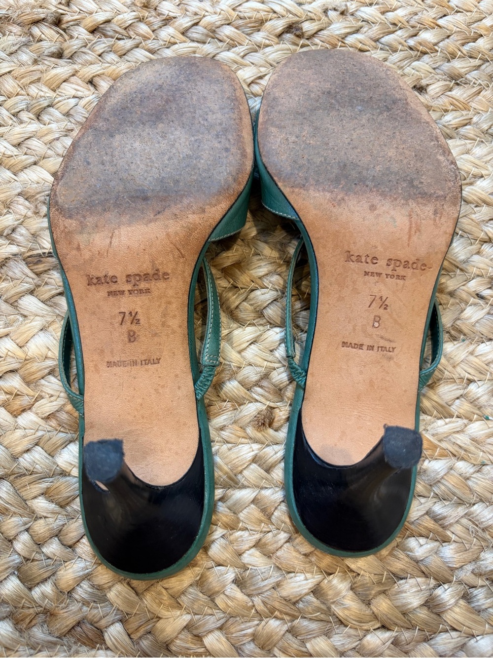 Kate Space Turquoise Leather Heels | Size 7.5 - Picture 3 of 5